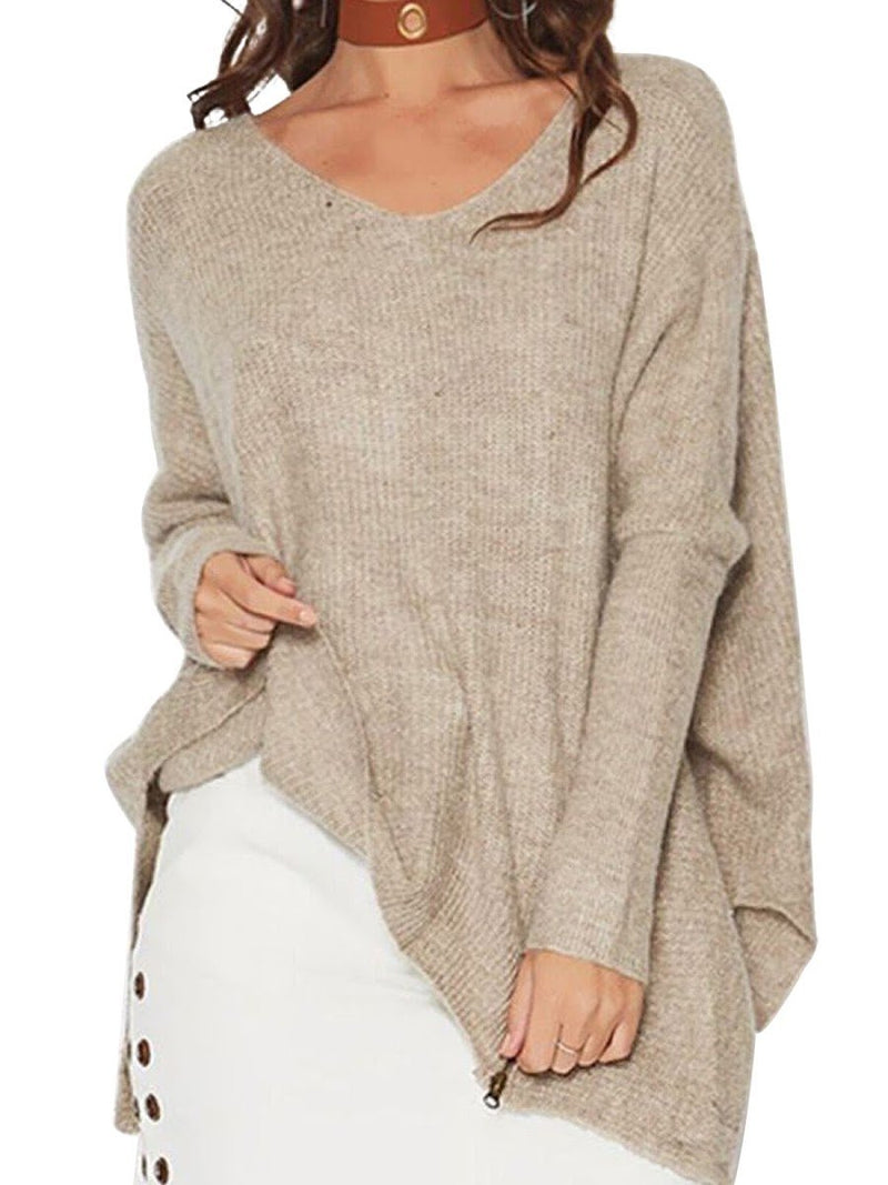 Pullover Ourlet Irréguilier Casual Loose