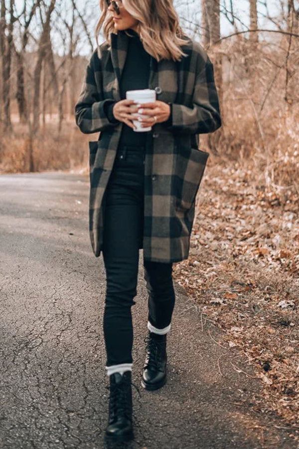 Perfect Days Ahead Plaid Cocoon Midi Coat