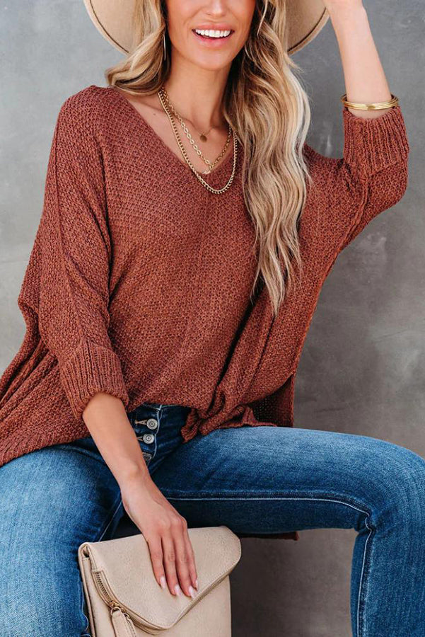 Novakiki All Day Everyday Cozy Relaxed Knit Sweater