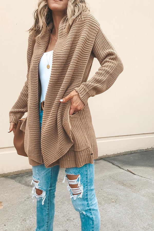 All The Fall Feels Pocket Cozy Shawl Cardigan