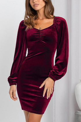 Pure Romance Long Sleeve Velvet Mini Dress