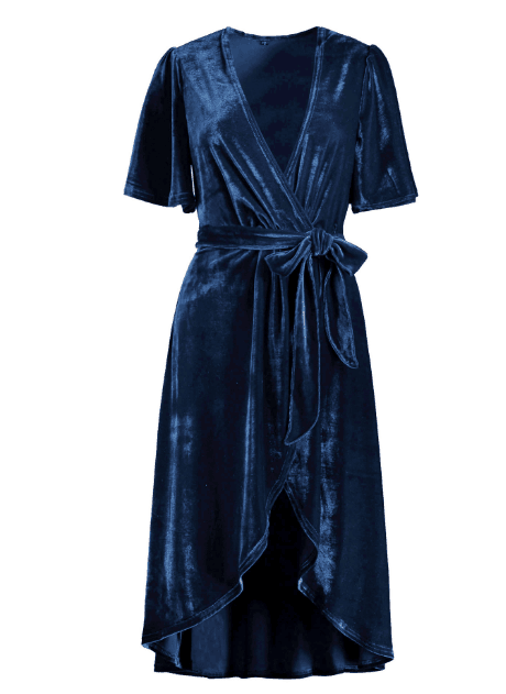 Robe Longue En Velours Irrégulière