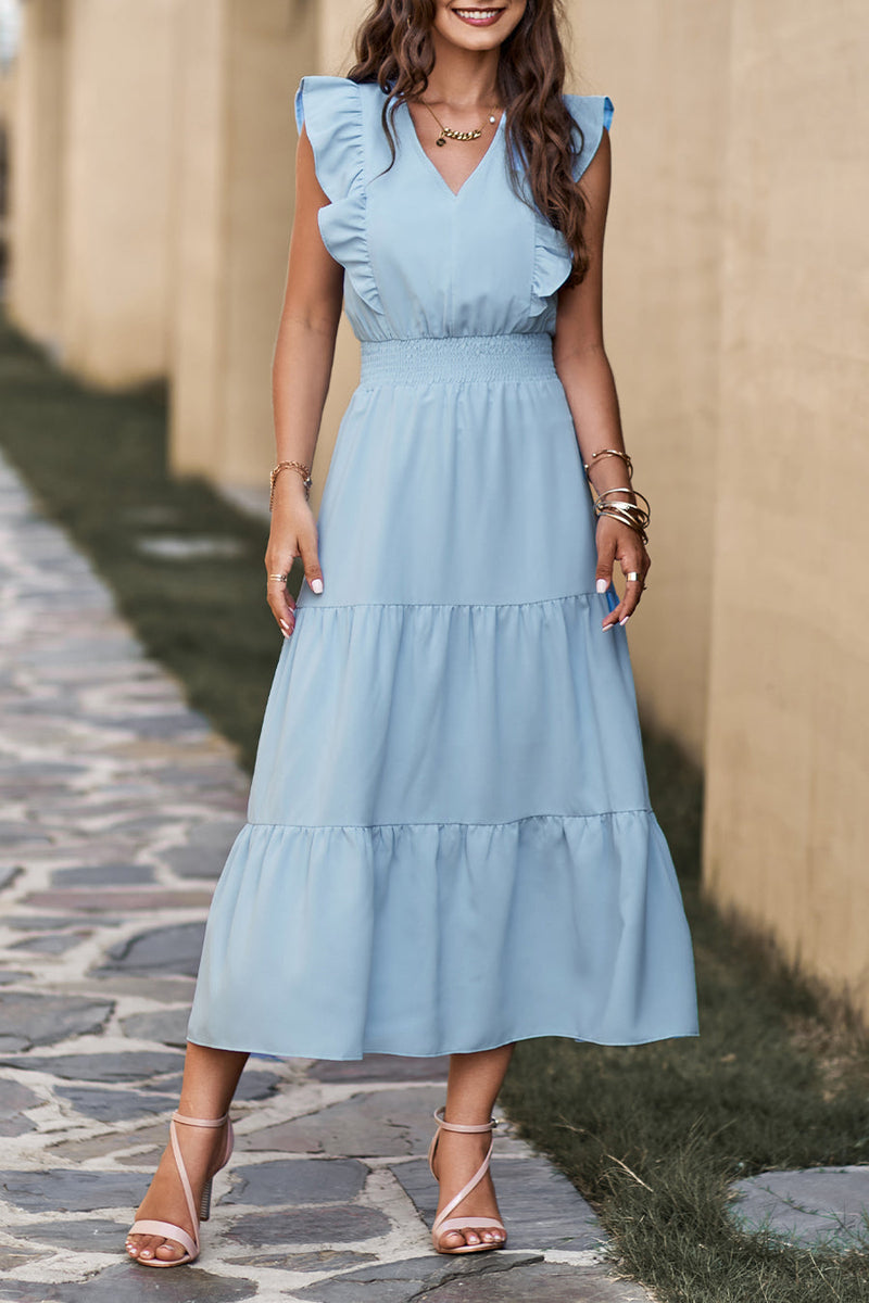 Sleeveless Tunic Tiered Flowy Midi Dress