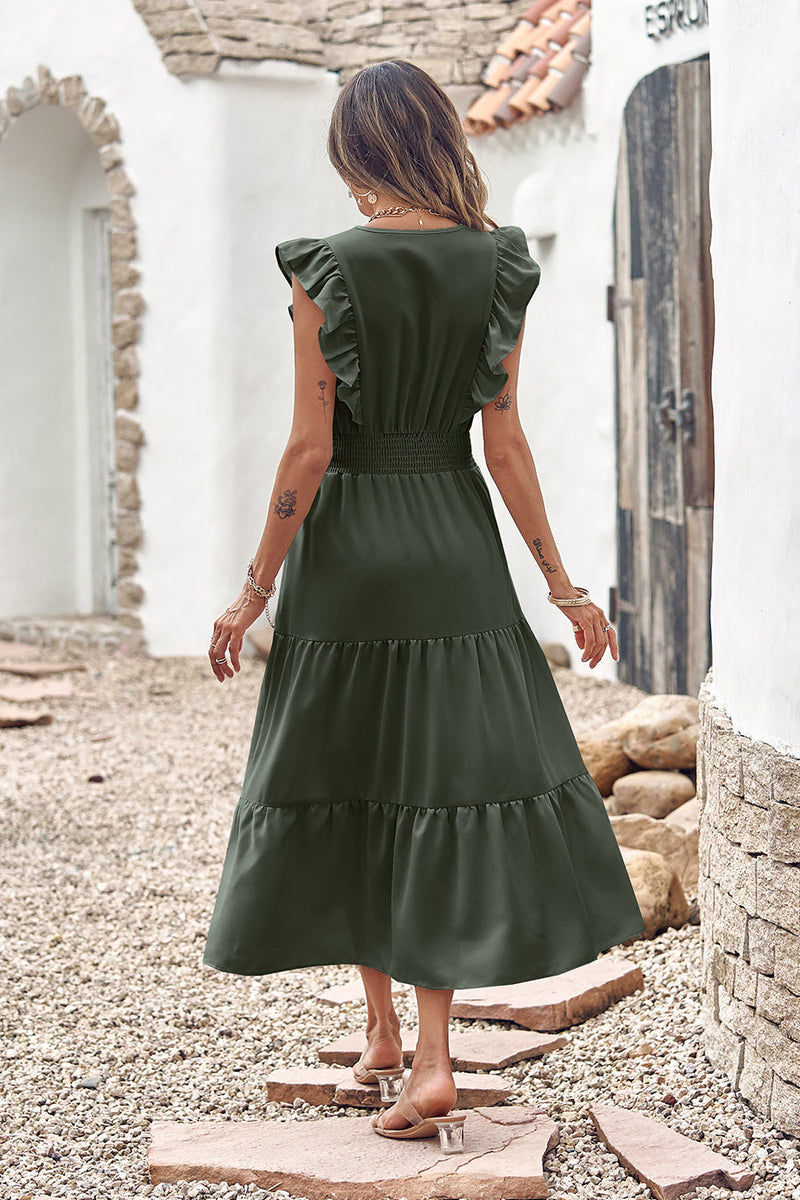 Sleeveless Tunic Tiered Flowy Midi Dress