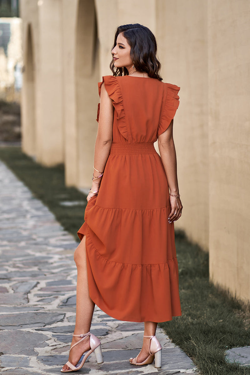 Sleeveless Tunic Tiered Flowy Midi Dress