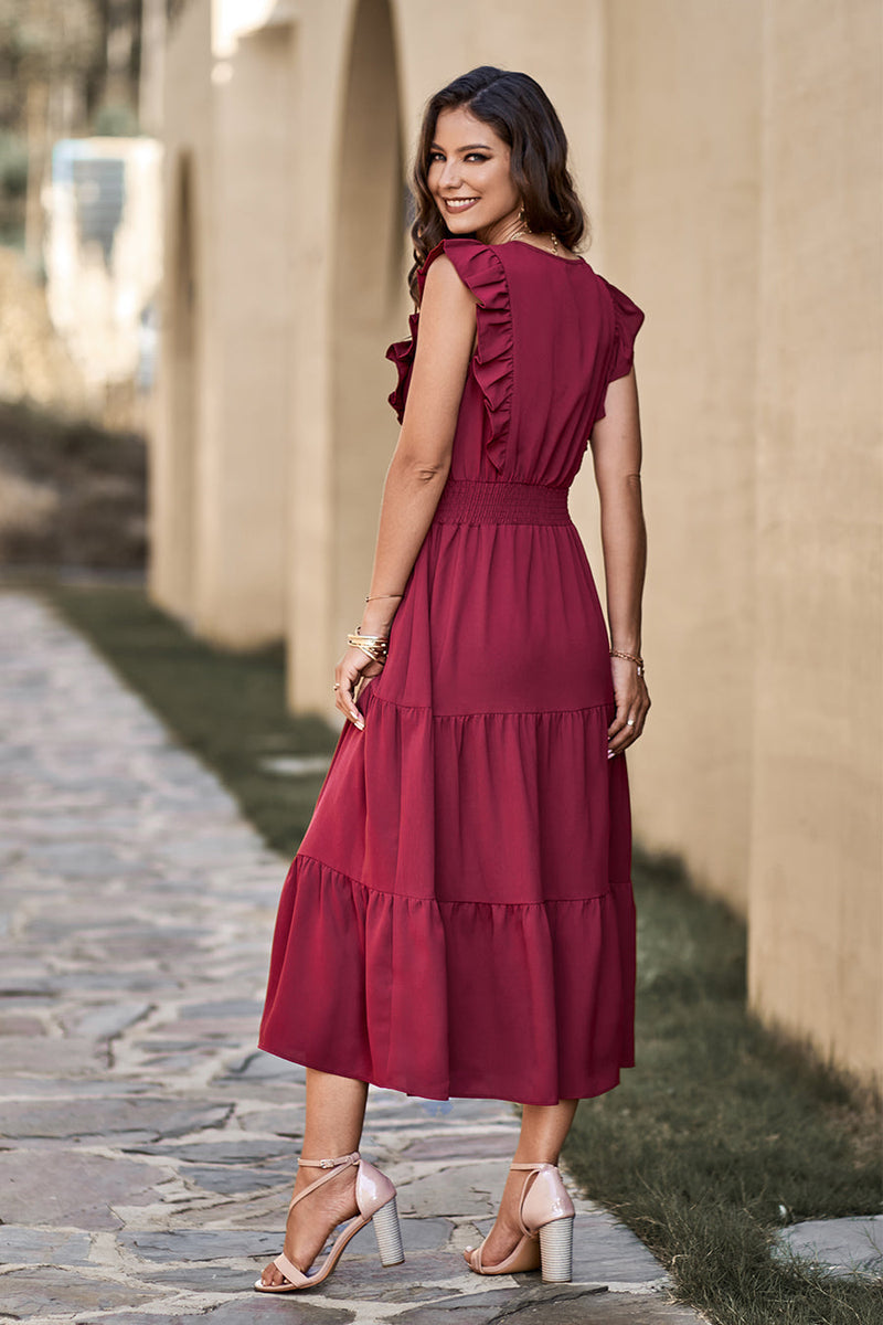 Sleeveless Tunic Tiered Flowy Midi Dress