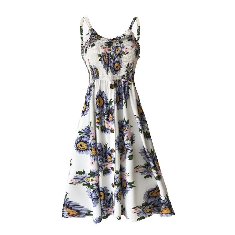 Robe Midi Floral Bretelles Spaghetti Noué Côté Bohème