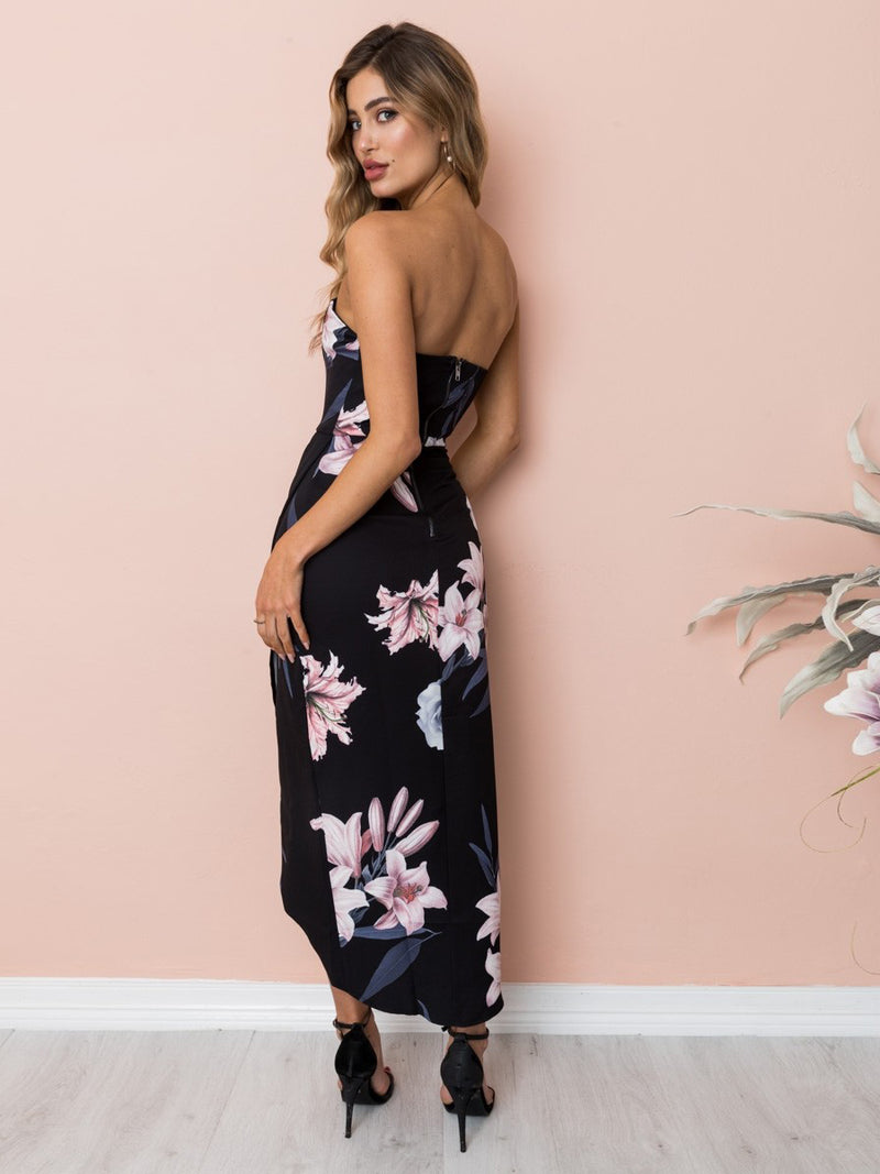 Robe Imprimé Floral Épaules Dénudées