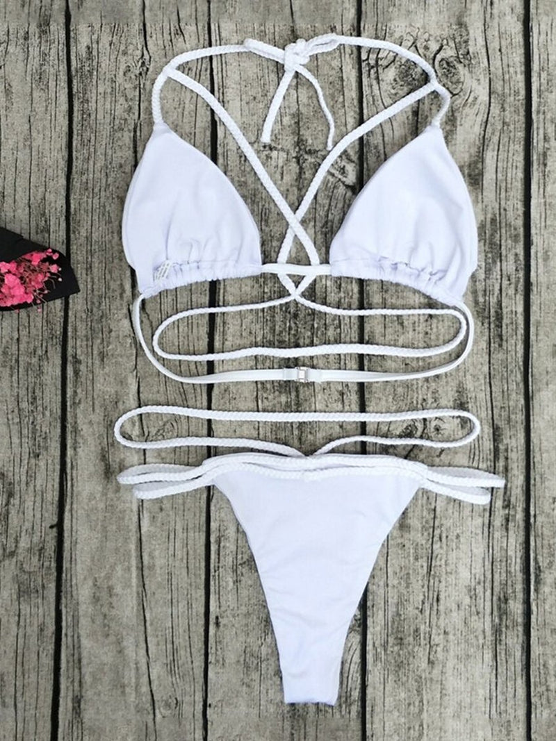 Bikini Croisé à Lanières Sexy