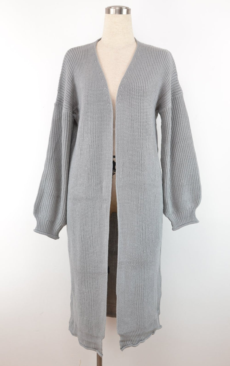 Pull Cardigan Long Décontracté Ouvert Devant