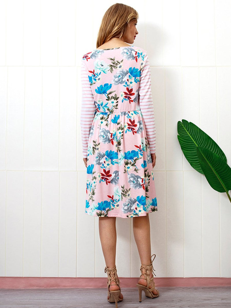 Robe Décontractée à Manches Longues Bohémien