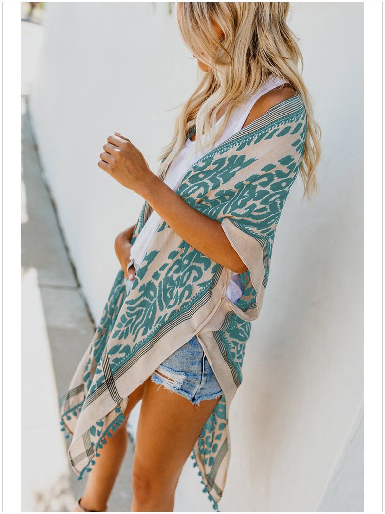 Mode Kimono Tassel Couverture Plage Cover up