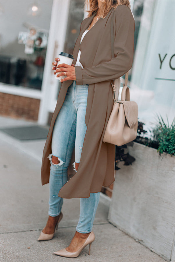 Make It Happen Lapel Midi Trench Coat