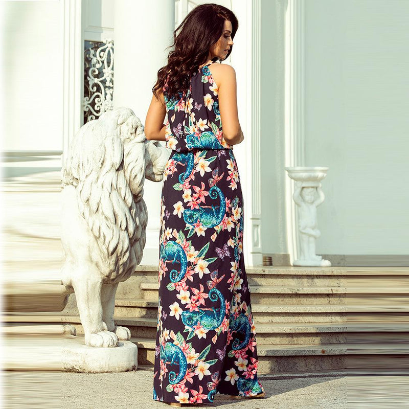 Robes Maxi Sans Manches Floral