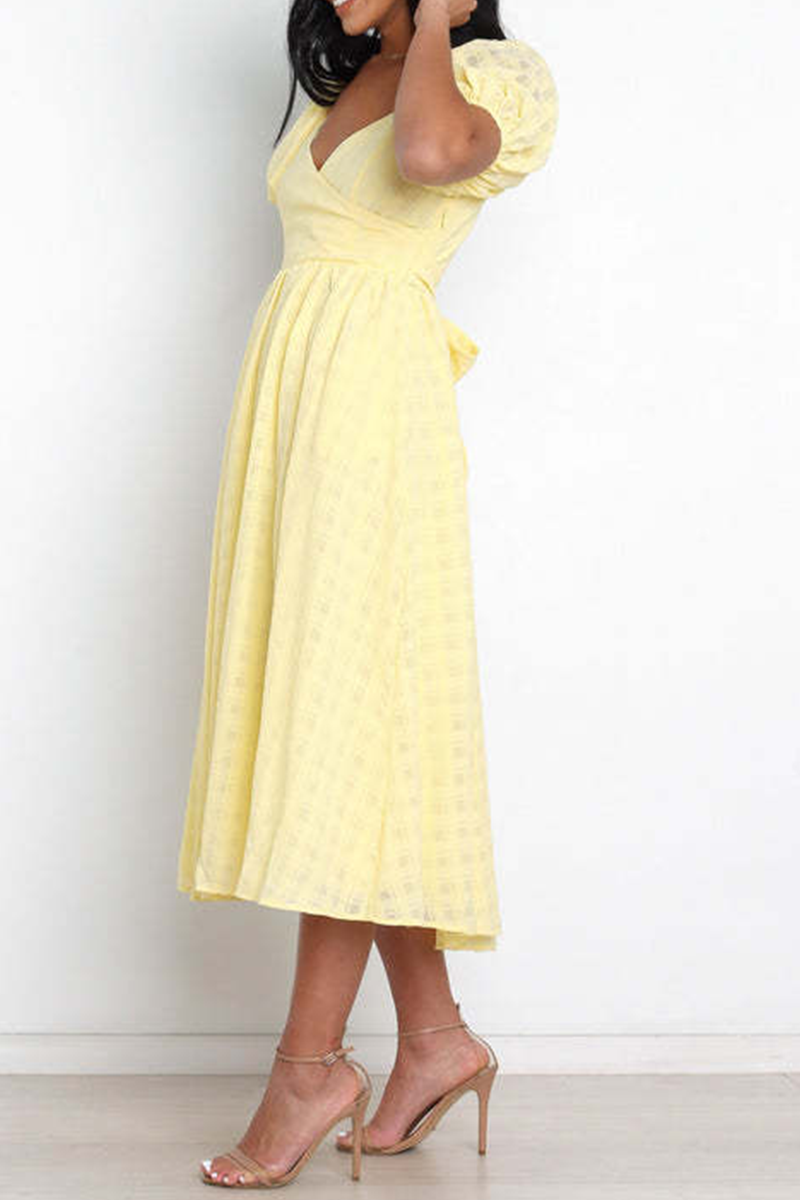 Fashion Solid Split Joint Square Collar Cake Skirt Dresses(3 colors)