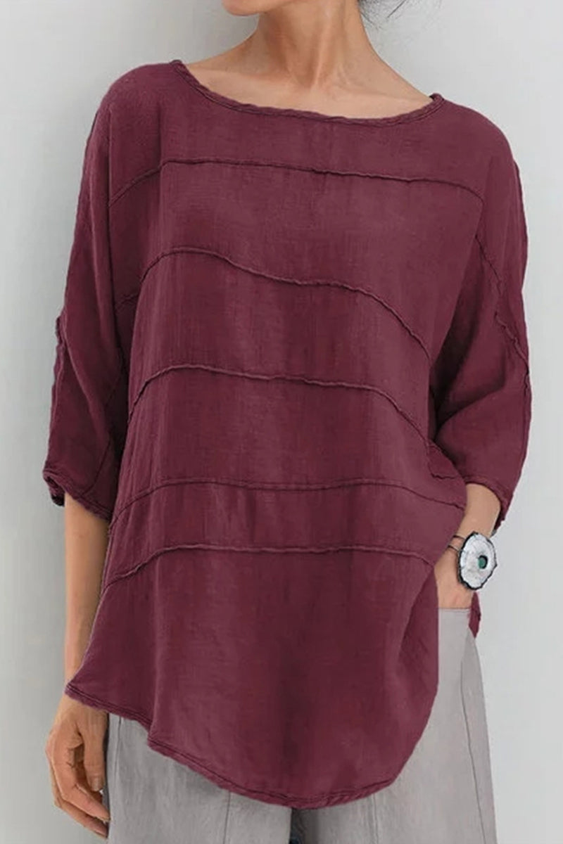 Casual Solid Solid Color O Neck Tops