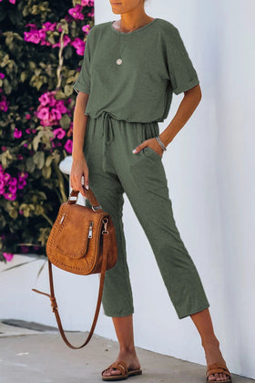 Casual Simplicity Solid Solid Color O Neck Regular Jumpsuits(5 Colors)