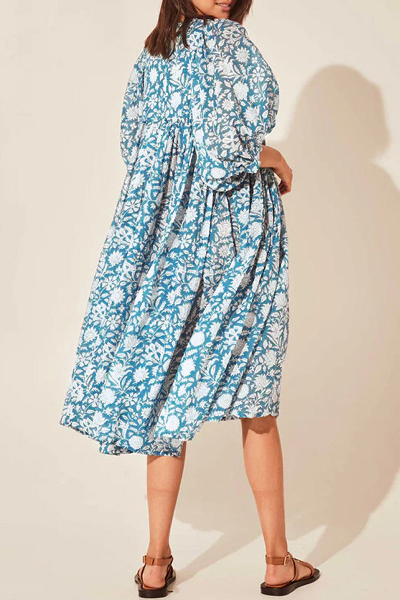 Robe de Plage Col Asymétrique Patchwork Floral