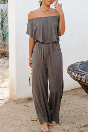 Casual Daily Solid Solid Color Off the Shoulder Regular Jumpsuits