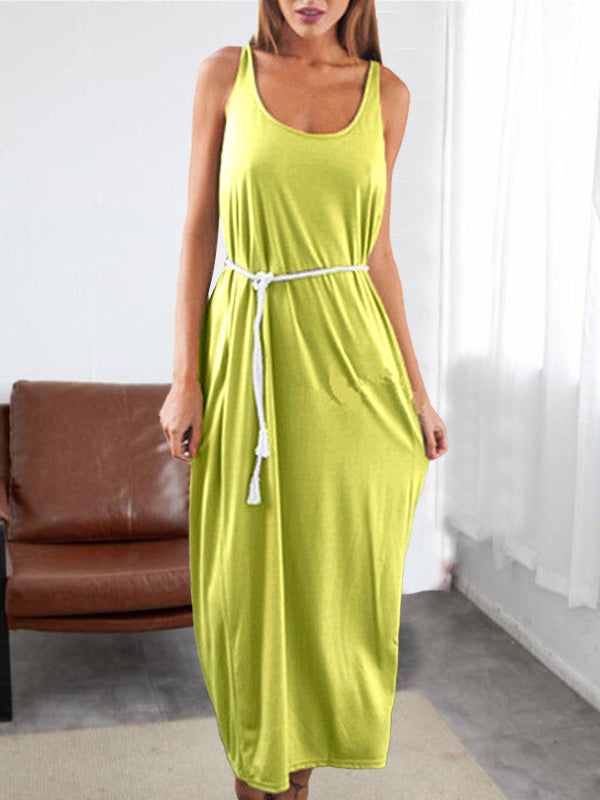 Women's Dresses Loose U-Neck Backless Sleeveless Dress