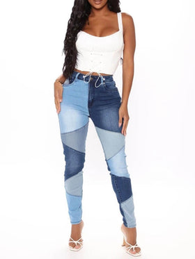 Denim Jean Coupe Slim Taille Haute