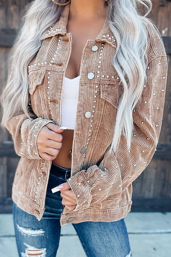 Make You Wonder Corduroy Studded Jacket