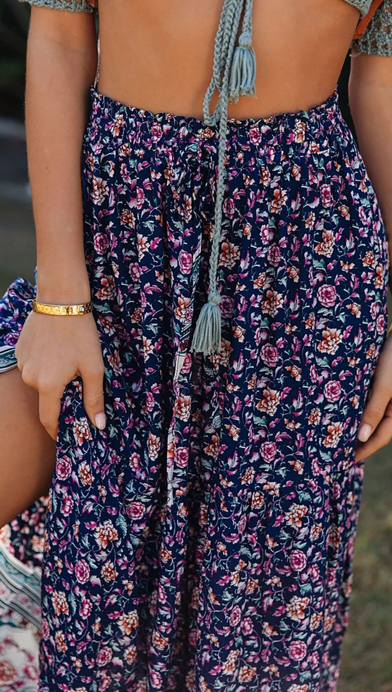 Jupe Longue Décontractée Floral Boho