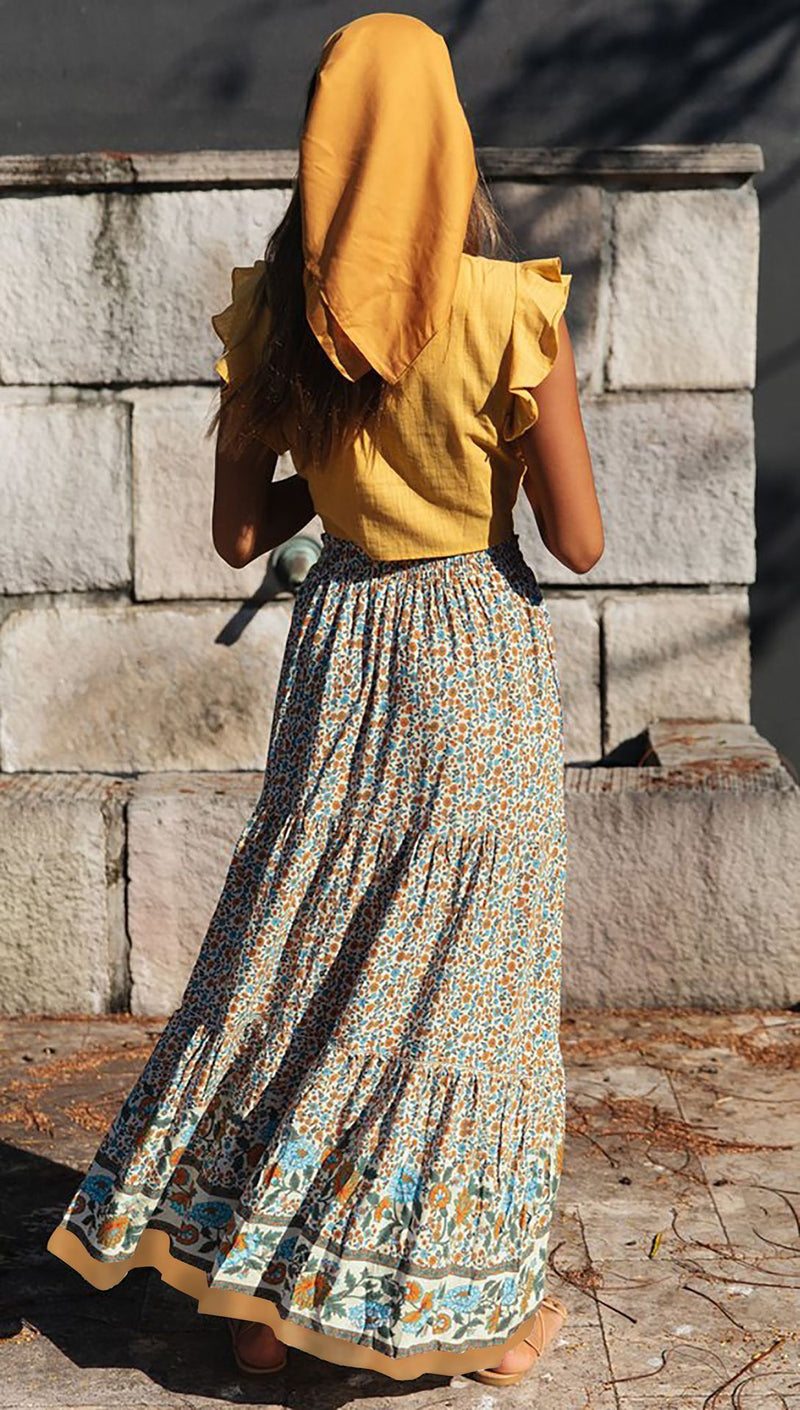 Jupe Longue Décontractée Floral Boho