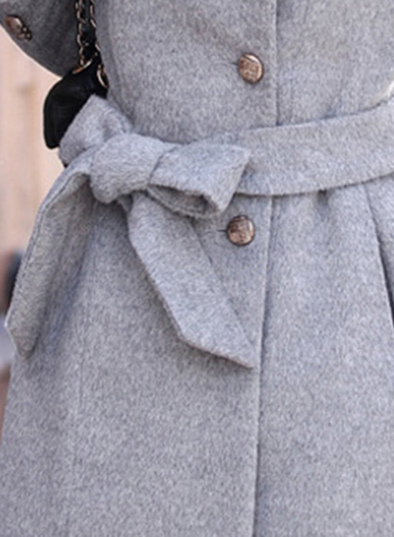 Manteau En Laine Avec Ceinture - CA Mode