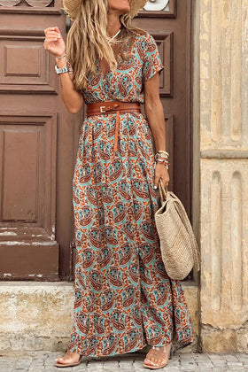 Forgotten Story Paisley Maxi Dress£¨belt Included£©