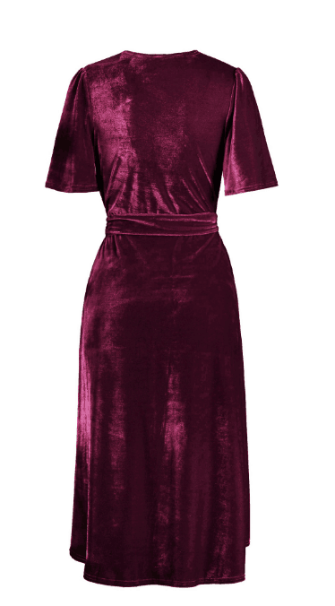 Robe Longue En Velours Irrégulière