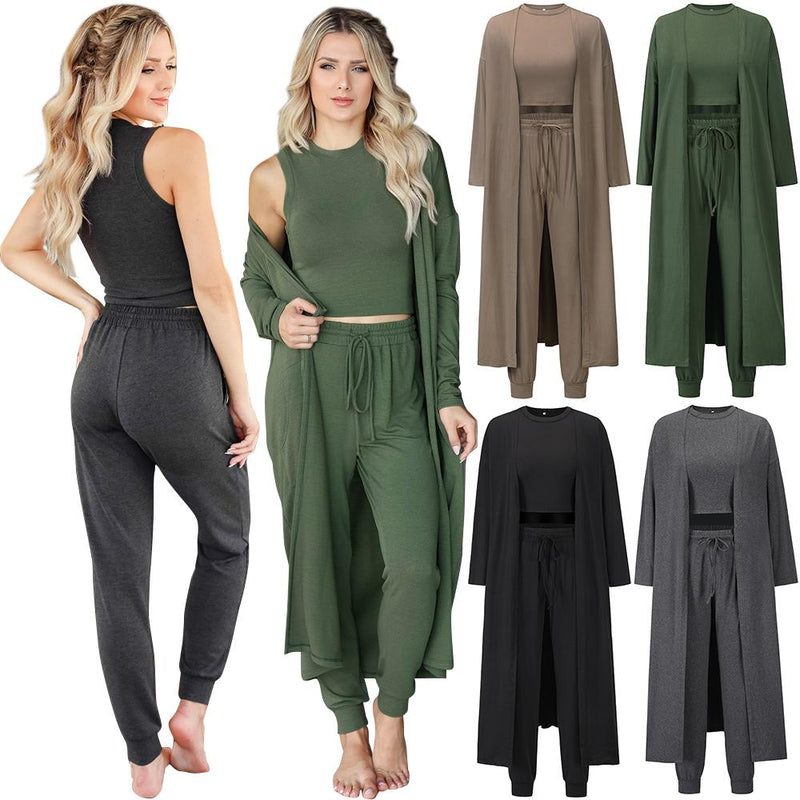 Ensemble Cardigan et Pantalon Long 3 pièces Vêtements détente