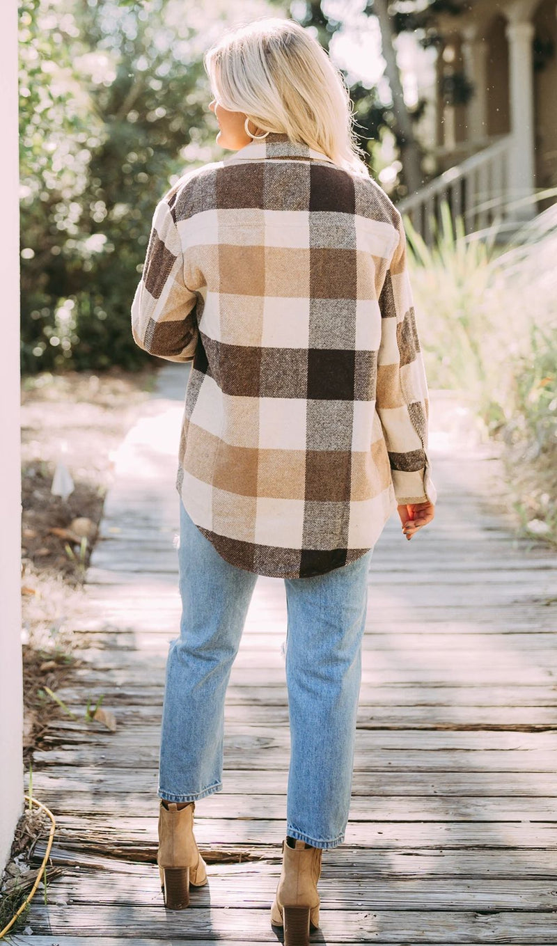 Chemise Haut à Carreaux Boutonné