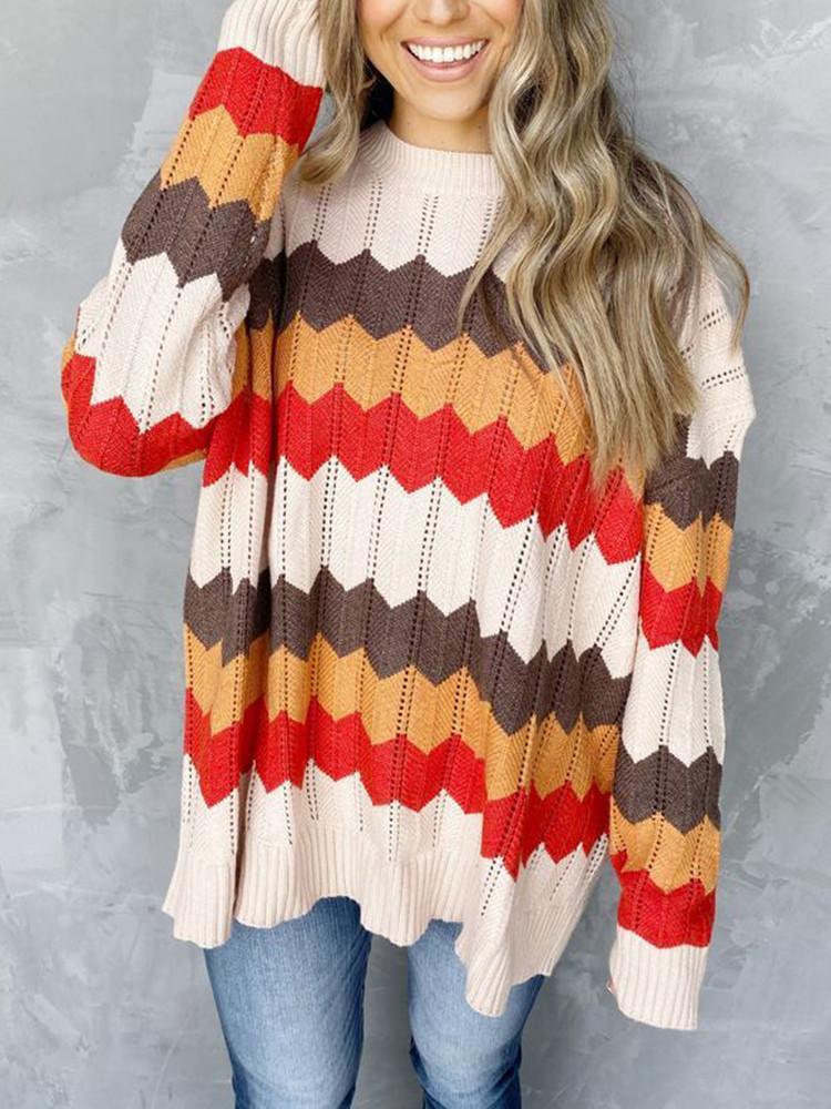 Pull à Rayures Couleur Zigzag