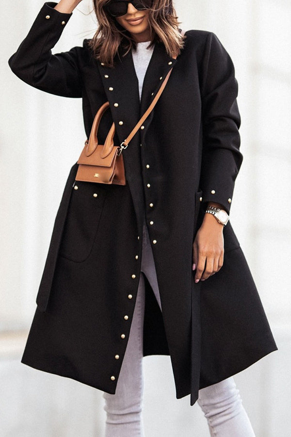 Rocky Mountain Studded Pocket Belted Midi Coat