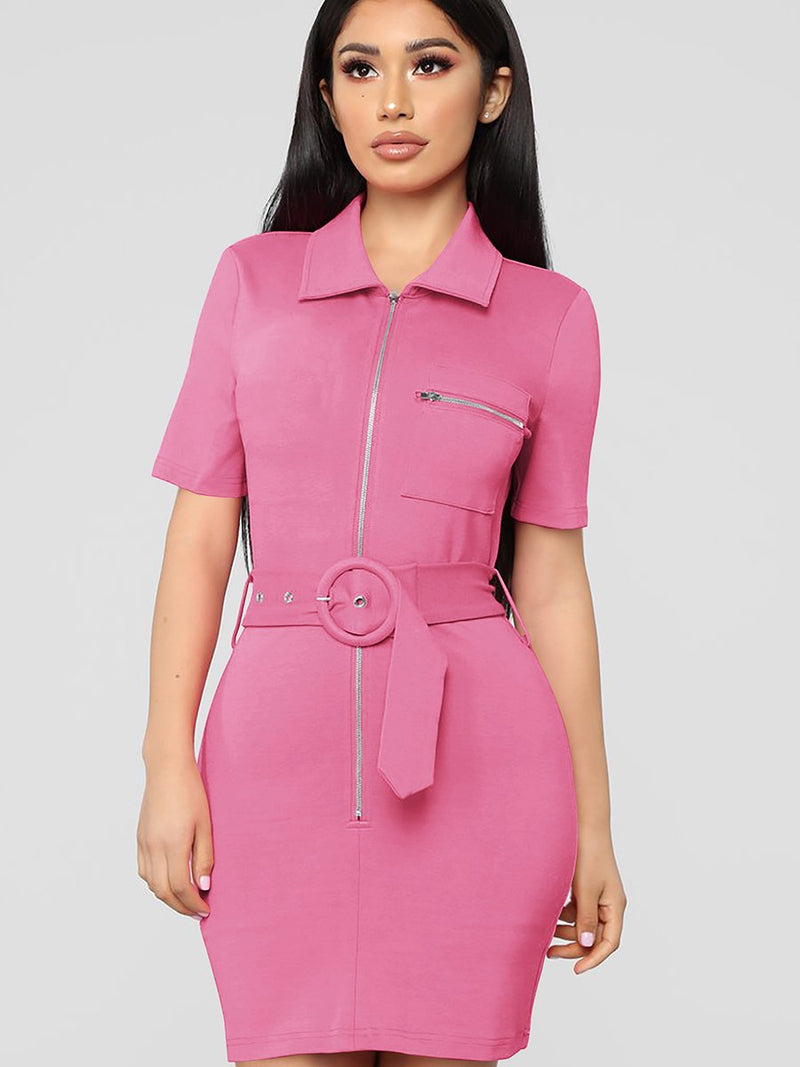 Obviously Into You Belted Dress