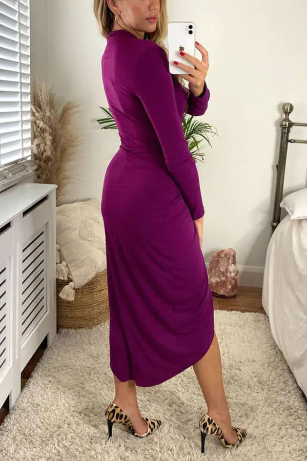 Novakiki Classy and Confident Wrap Midi Dress