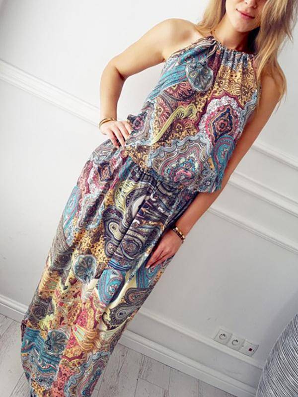 Maxi Robe Avec Imprimé Floral Bohème - CA Mode