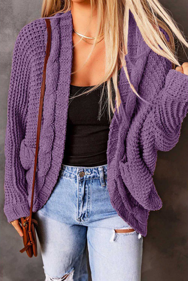 Full of Grace Pocketed Cable Knit Cardigan