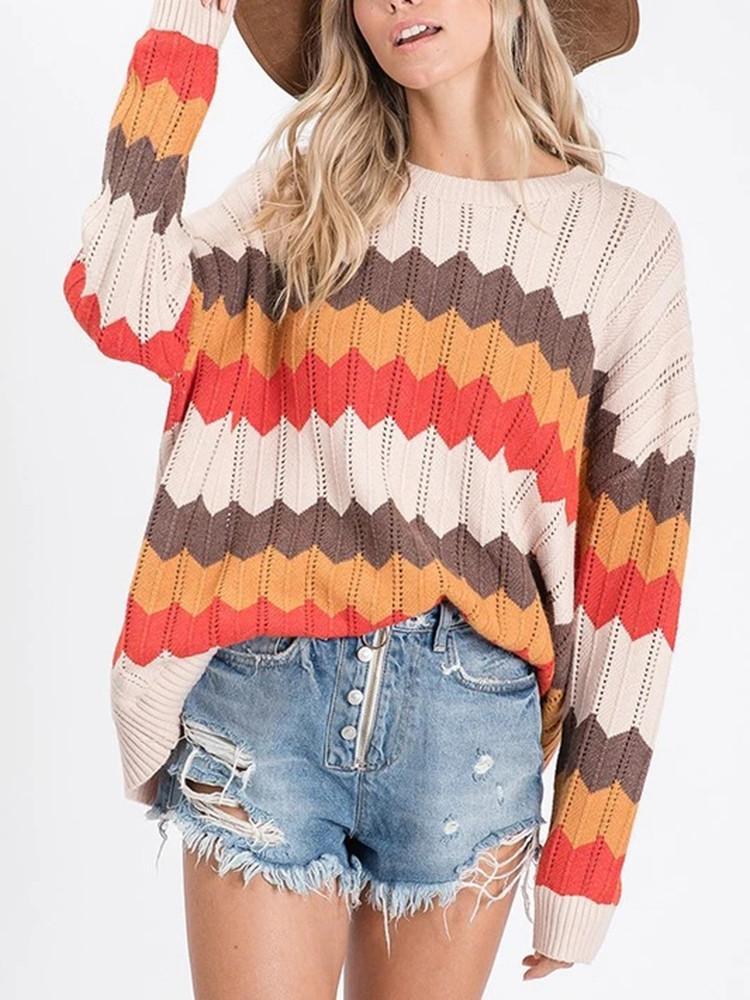 Pull à Rayures Couleur Zigzag