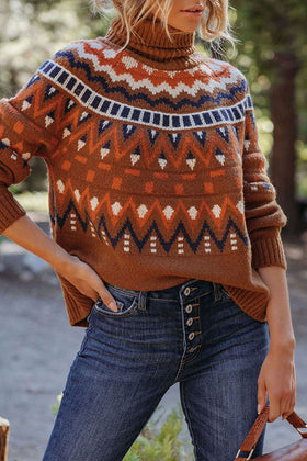 Into The Woods Textured Turtle Neck Sweater