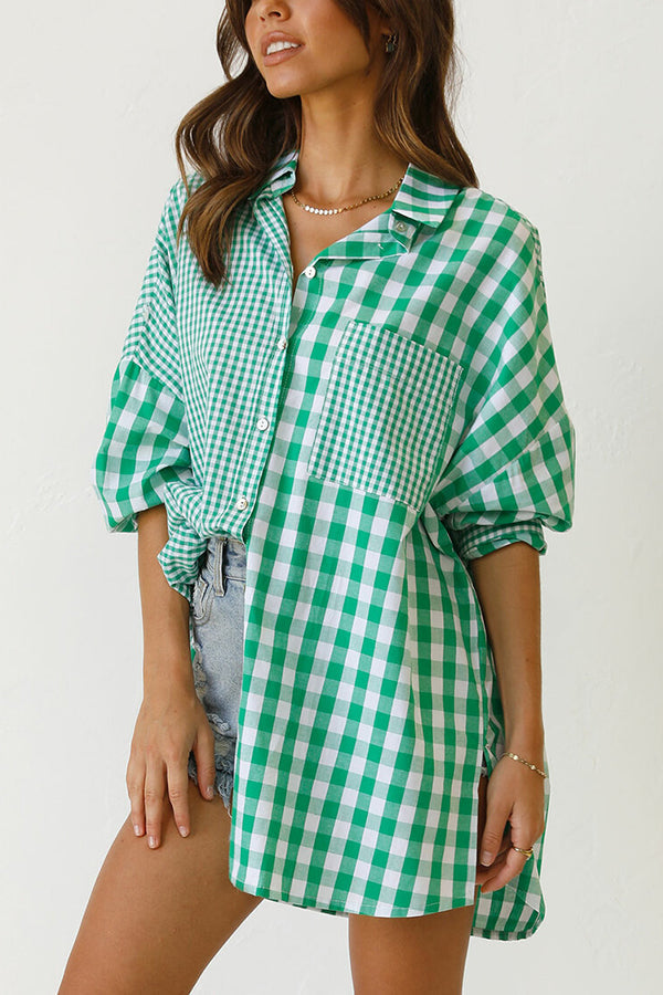 One Split Wonder Plaid Button Shirt