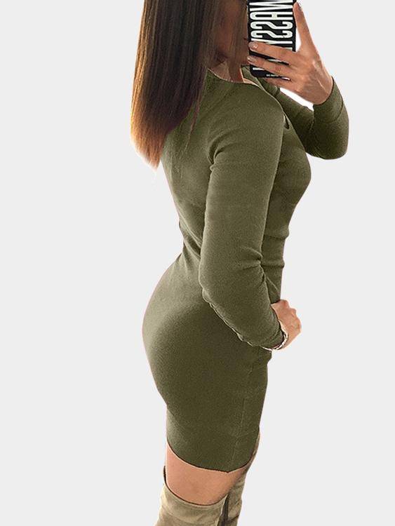 Round Neck Bodycon Mini Dress