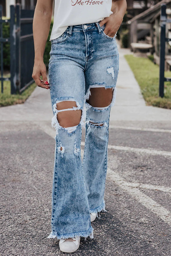 Journee Distressed Stretch Flare Jeans