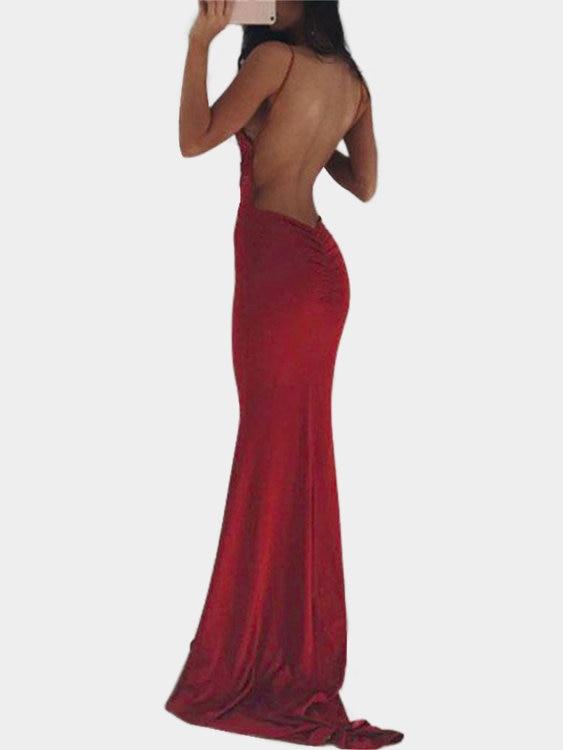 Rouge Robe de Soirée Longue Sexy