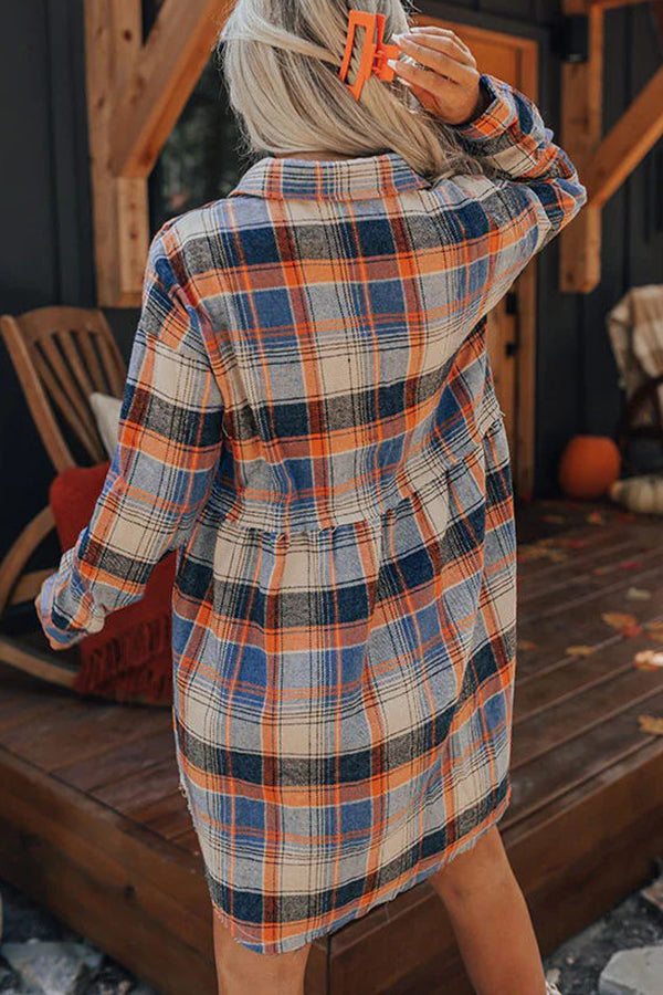 Novakiki Autumn Sweetheart Flannel Plaid Babydoll Dress