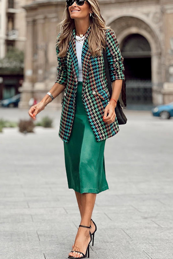 Novakiki Fall In The City Houndstooth Blazer