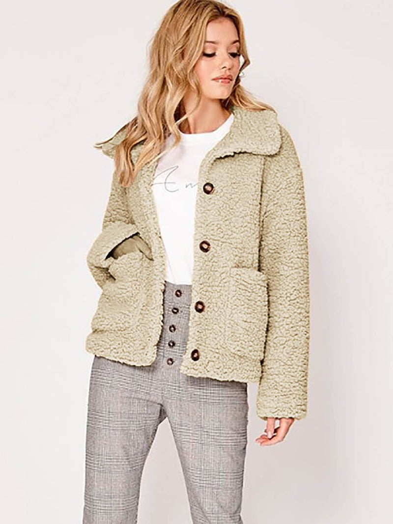 Manteau en Fausse Furrure Boutons