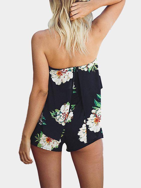 Combishort Imprimé Floral Sans Manches - CA Mode