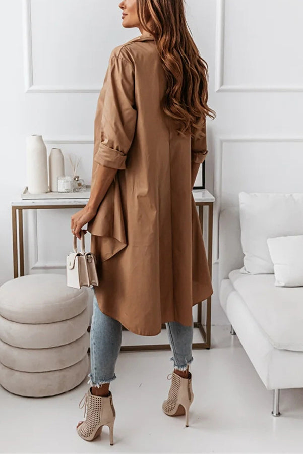 Dina Asymmetric Hem High Low Layer Blouse